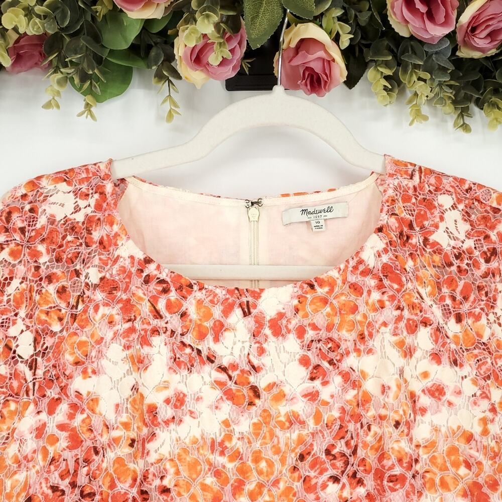 Madewell Watercolor Painted Lace Bloom Dress Size 10 - Picture 3 of 15